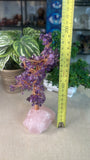 Amethyst Money Tree with Rose Quartz Base