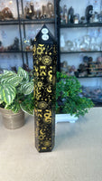 Obsidian Tower with gold etched Carvings