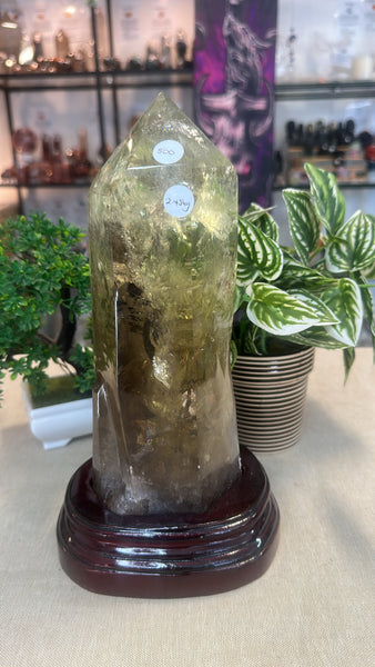 Citrine Tower in custom stand