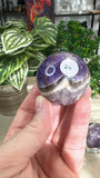 Chevron amethyst spheres