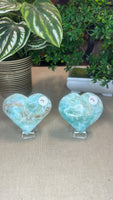 Blue Aragonite Hearts