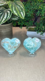 Blue Aragonite Hearts