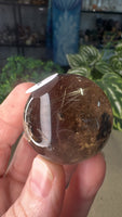 Smokey Quartz Sphere with gold rutile