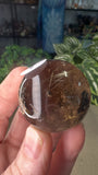 Smokey Quartz Sphere with gold rutile