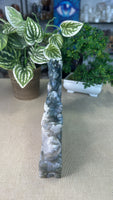Moss Agate Dragon on Castle