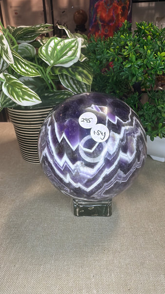 Chevron amethyst sphere