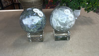 Moss agate spheres