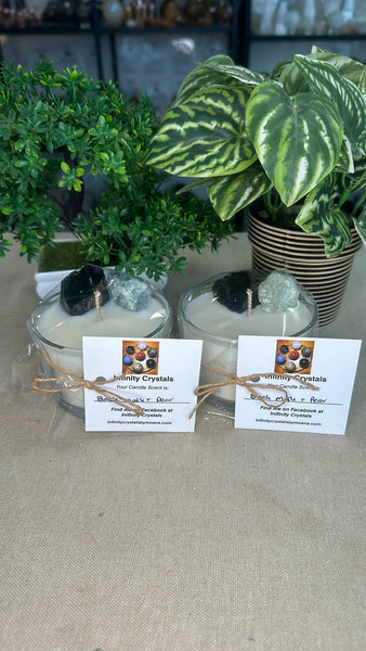 Black Musk and Pear Scented Soy Candles