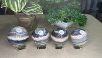 Fluorite and agate spheres