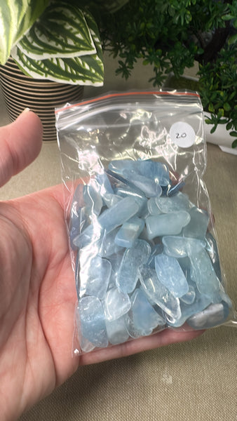 Aquamarine chips/slices