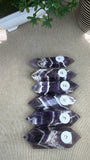 Chevron amethyst double terminated points