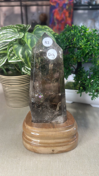 Smokey Quartz tower on custom stand