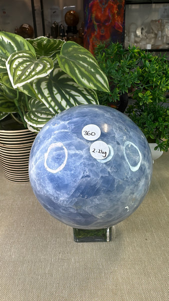 Blue calcite sphere