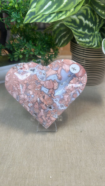 Pink Agate Heart