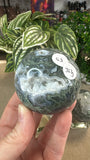 Moss agate spheres