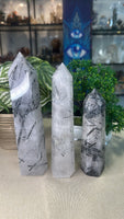 Black tourmaline in Quartz towers