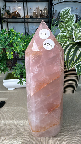 Rose Quartz with Fire Quartz Tower