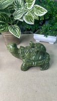 Green Jade Turtle Mother and Baby