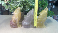 Fluorite Wolf Carvings