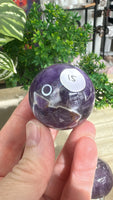 Chevron amethyst spheres