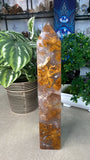 Orange Druzy Agate Tower