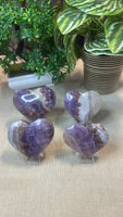 Amethyst and agate Hearts