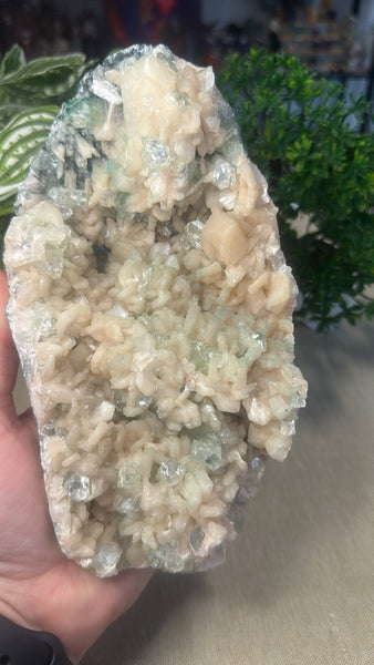 Green Apophyllite and Stilbite cluster