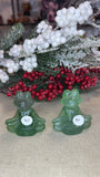 Green Fluorite Meditating Frog Carvings