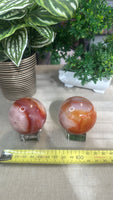 Carnelian druzy spheres