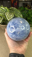 Blue calcite sphere