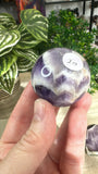 Chevron amethyst spheres