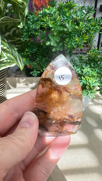 Fire Quartz and golden healer free forms