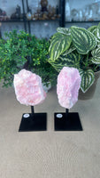 Pink Aragonite on stands