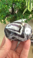 Chevron amethyst palm stones