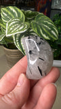 Black Tourmaline in Quartz Moon