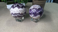 Chevron Amethyst Spheres