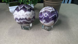 Chevron Amethyst Spheres