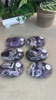 Chevron amethyst palm stones