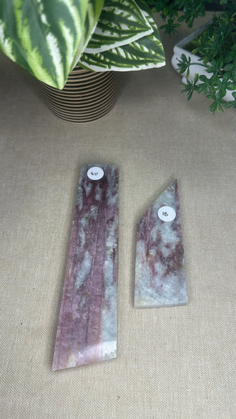 Pink tourmaline slices
