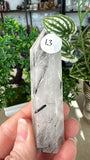 Black tourmaline in Quartz points