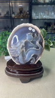 Enhydro Agate Dragon Carving