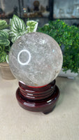 Light Smokey Quartz Sphere with garden