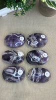 Chevron amethyst palm stones