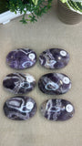 Chevron amethyst palm stones