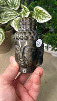 Gold Obsidian Buddha Head