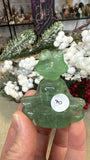 Green Fluorite Meditating Frog Carvings