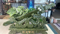 Green Jade Sword with Dragon Stand