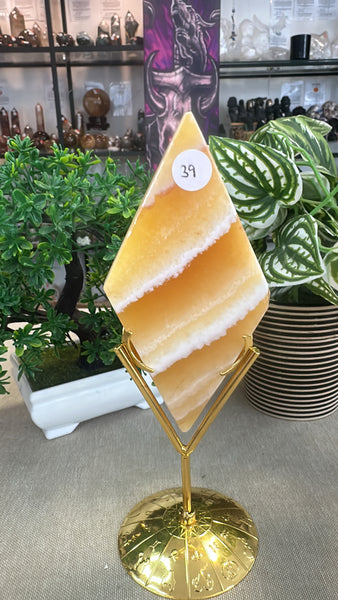 Orange Calcite Rhombus
