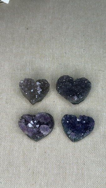 Amethyst Cluster Hearts