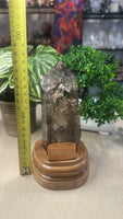 Smokey Quartz tower on custom stand